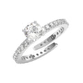 CLARA 925 Sterling Silver Size Adjustable Alma Princess Cut Solitaire Ring