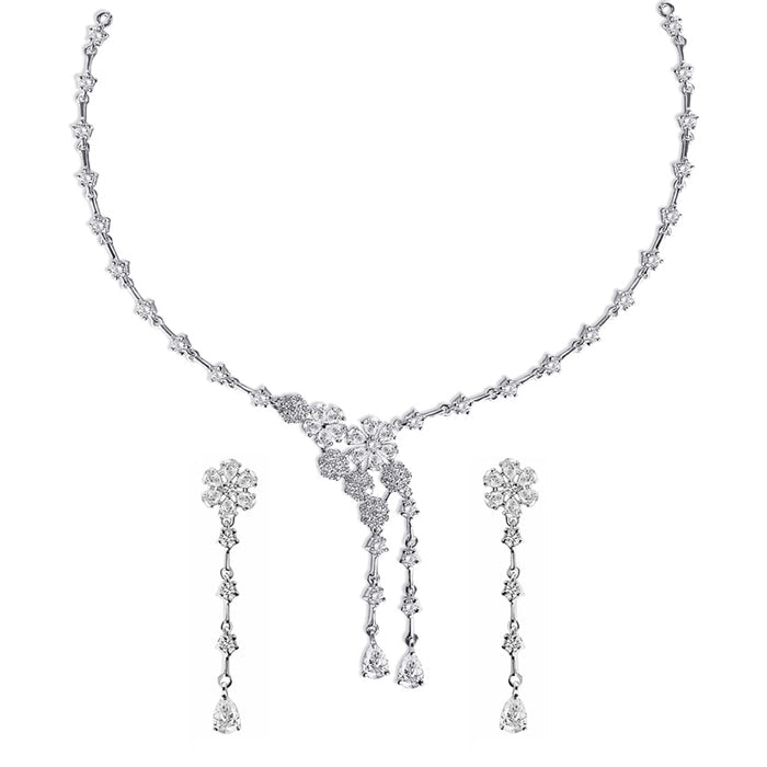 Silver Anaya Necklace Jewellery Set