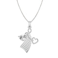 CLARA 925 Sterling Silver Angel Heart Pendant Chain Necklace