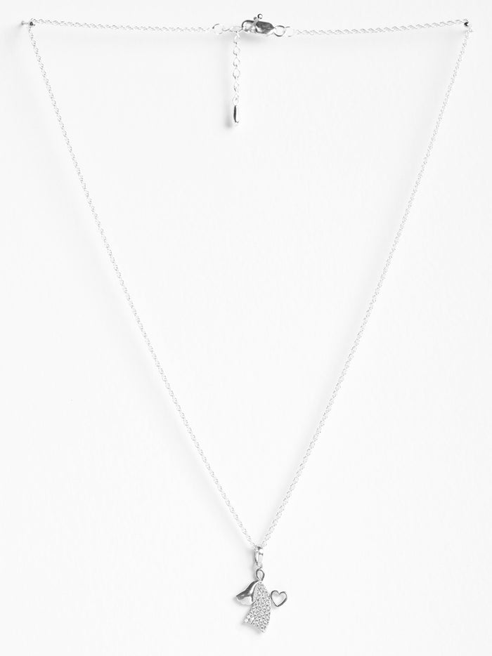 CLARA 925 Sterling Silver Angel Heart Pendant Chain Necklace