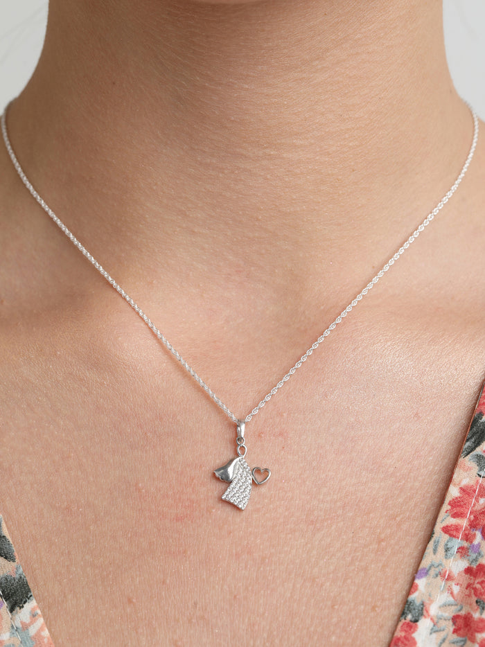 CLARA 925 Sterling Silver Angel Heart Pendant Chain Necklace