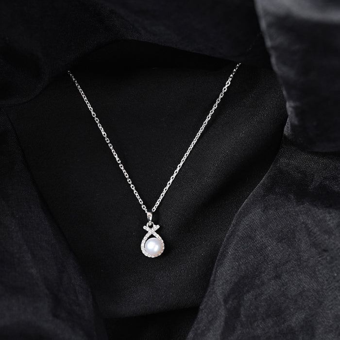 Silver Asal Freshwater Pearl Pendant Chain