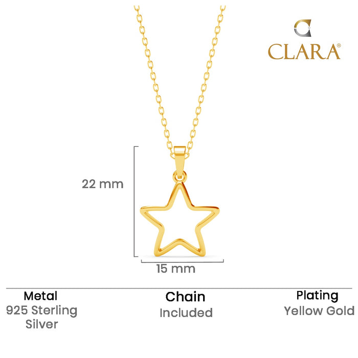 Silver Azra Star Pendant Chain Necklace