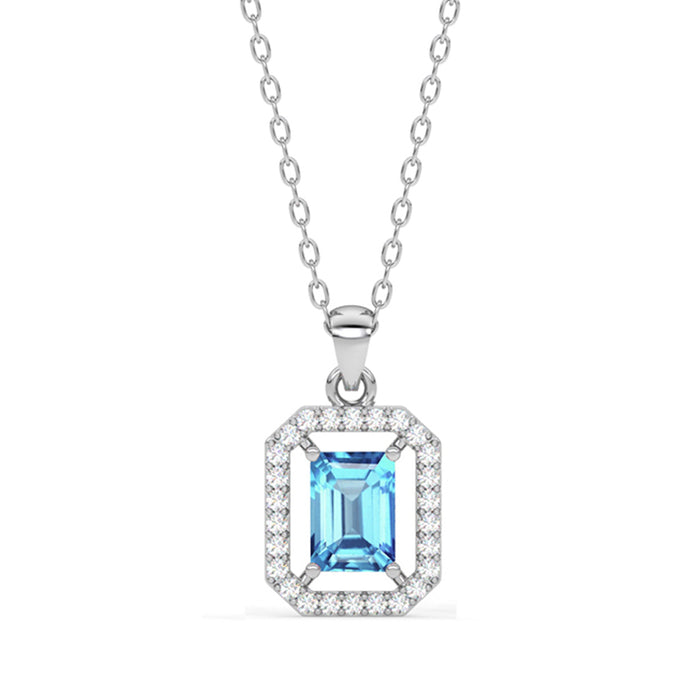 Silver Azul Pendant Chain Necklace