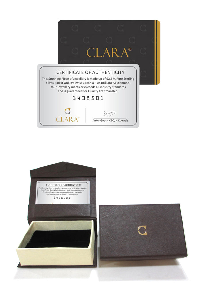 CLARA 925 Sterling Silver Azul Pendant Chain Necklace