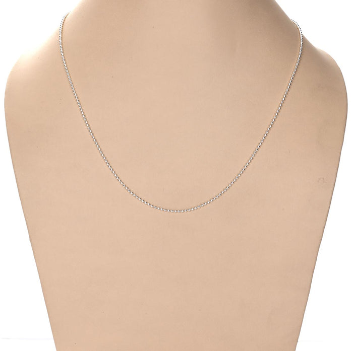 Clara Anti-Tarnish 92.5 Sterling Silver Ball Chain Necklace in 16 18 24 inches for Women & Girls