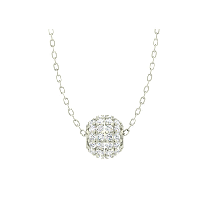 Silver Ball Pendant Chain Necklace