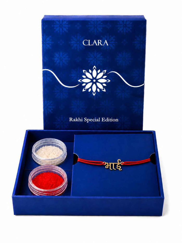 Silver Bhai Rakhi with Roli Chawal for Bhai Brothers