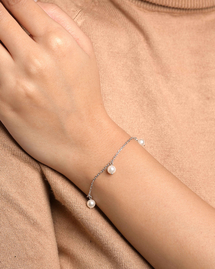 Silver Bianca Pearl Bracelet
