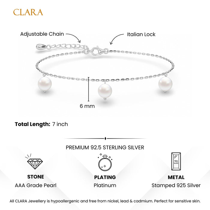 Silver Bianca Pearl Bracelet