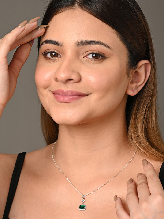 CLARA 925 Sterling Silver Bianca Pendant Chain Necklace