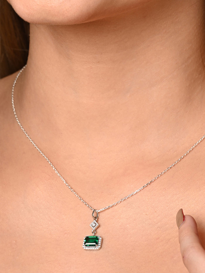 CLARA 925 Sterling Silver Bianca Pendant Chain Necklace