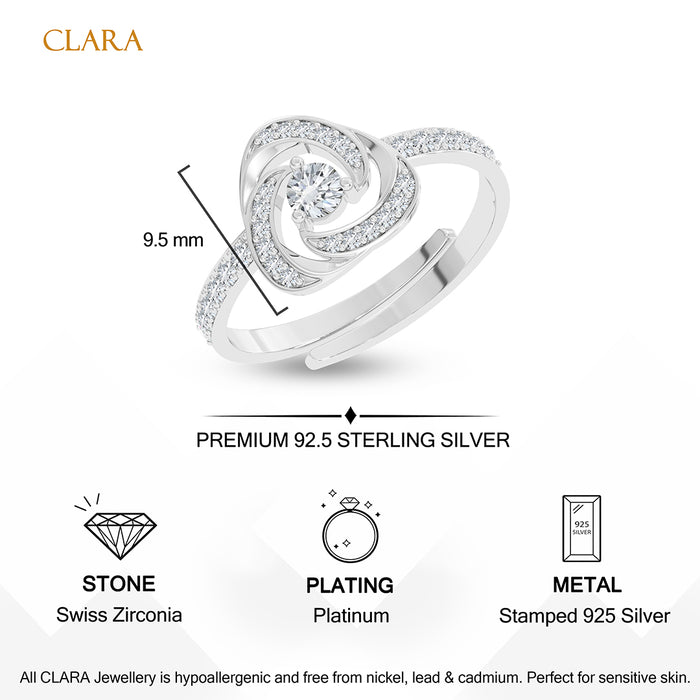 Silver Bianca Solitaire Finger Ring