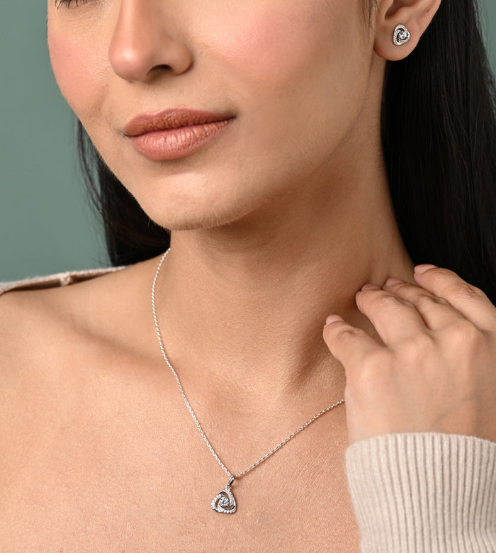 Silver Bianca Solitaire Jewellery Set