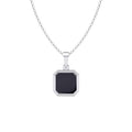 Silver Black Onyx Men Pendant Necklace with Chain or without Chain