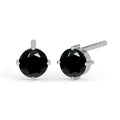 CLARA 925 Sterling Silver Black Studs Earrings Gift for Kids Girls
