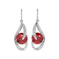 Silver Blood Red Eye Earring