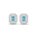 Silver Blu Elegante Stud Earrings