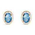 CLARA 925 Sterling Silver Blue Earrings with Screw Back
