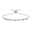CLARA 925 Pure Silver Blue Infinity Hand Bracelet