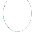 CLARA 925 Sterling Silver Blue Topaz Charm Minimal Necklace Chain