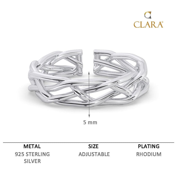 CLARA Pure 925 Sterling Silver Bold Finger Ring