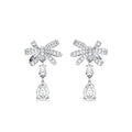 Silver Bow Knot Drop Earrings