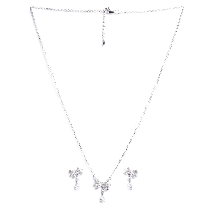 Silver Bow Knot Jewellery Set
