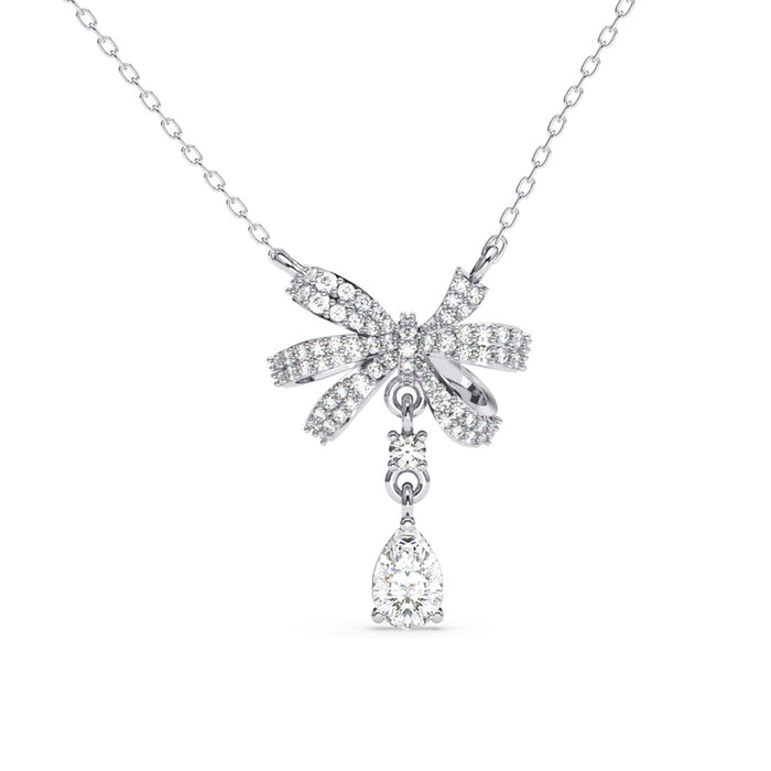 Silver Bow Knot Pendant Chain