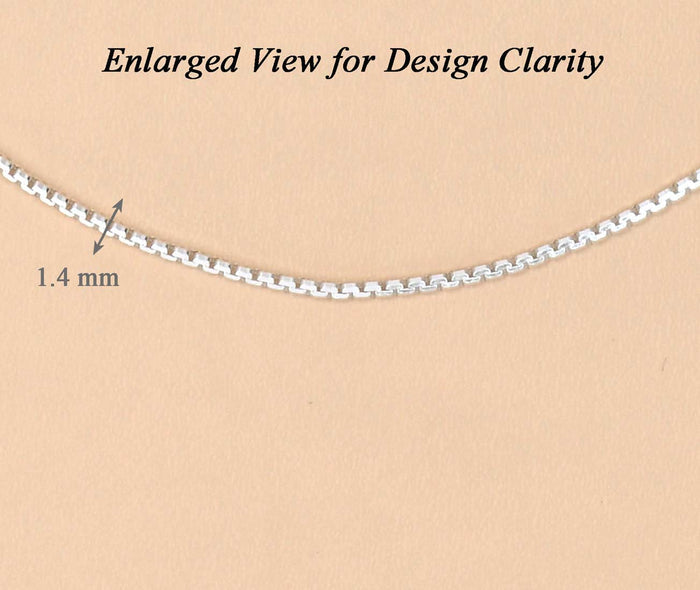 Clara Anti-Tarnish 92.5 Sterling Silver Box Chain Necklace in 16 18 24 inches for Women & Girls
