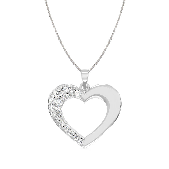 CLARA 925 Sterling Silver Brisa Heart Pendant Chain Necklace