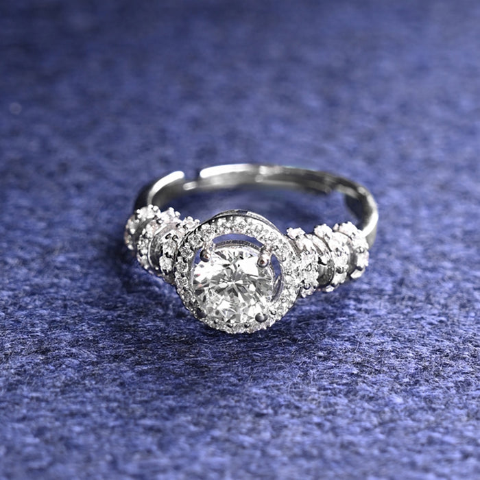 Silver Brisa Solitaire Cocktail Ring