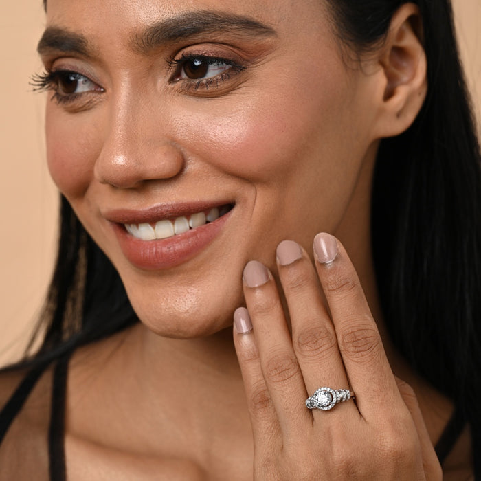Silver Brisa Solitaire Cocktail Ring
