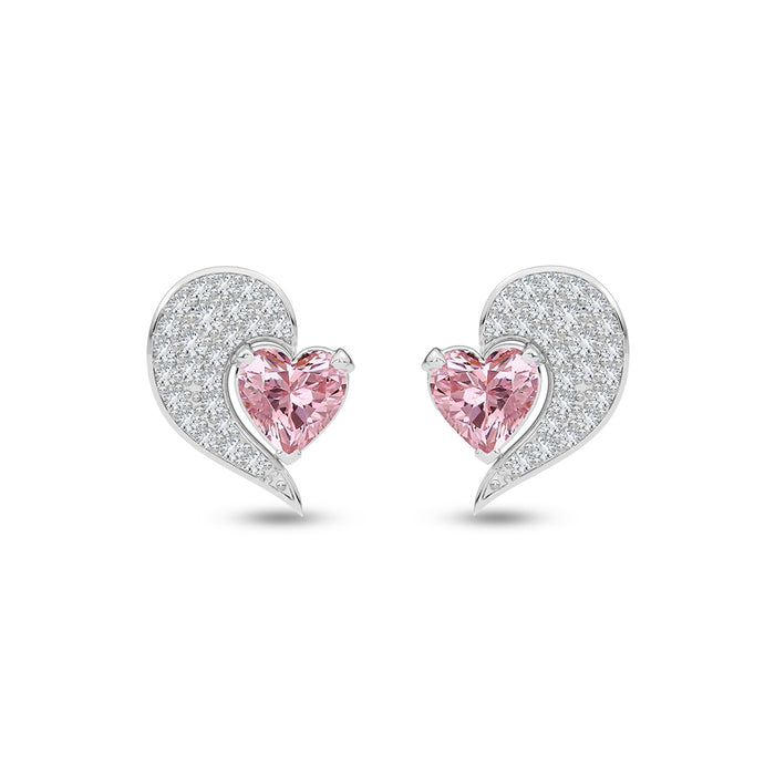 Silver Broken Heart Stud Earrings
