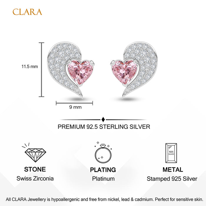 Silver Broken Heart Stud Earrings