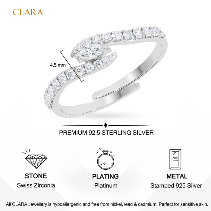 Silver Bruges Crossover Ring
