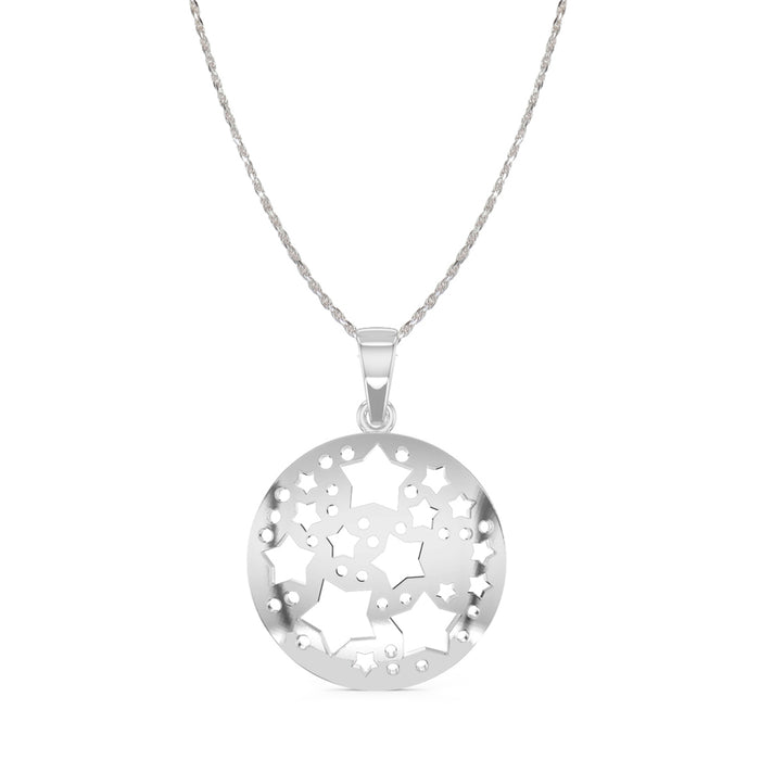 CLARA 925 Sterling Silver Bunch of Star Pendant Chain Necklace
