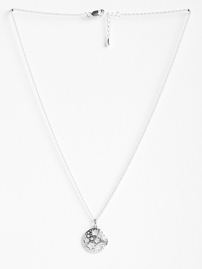 CLARA 925 Sterling Silver Bunch of Star Pendant Chain Necklace