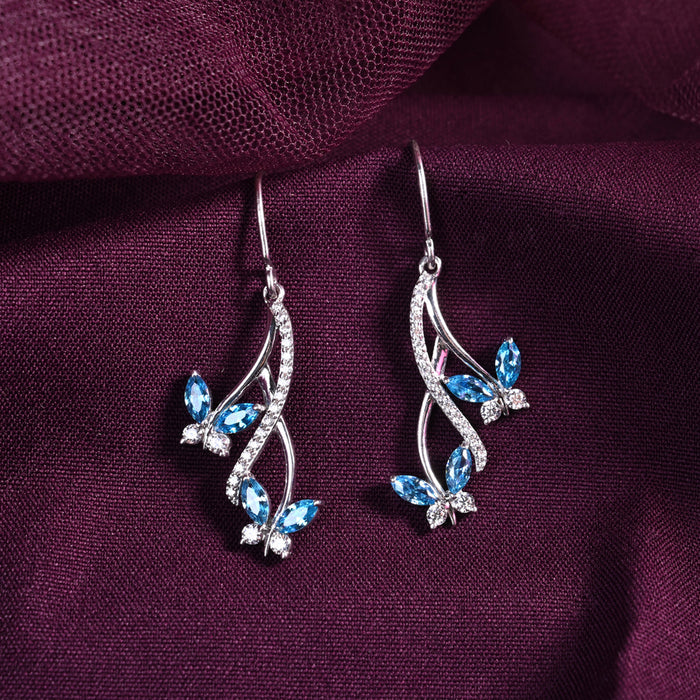 CLARA 925 Sterling Silver Butterfly Earrings