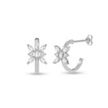 Silver Butterfly Hoop Earrings