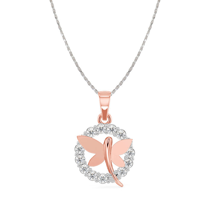 CLARA 925 Sterling Silver Butterfly Pendant Chain Necklace