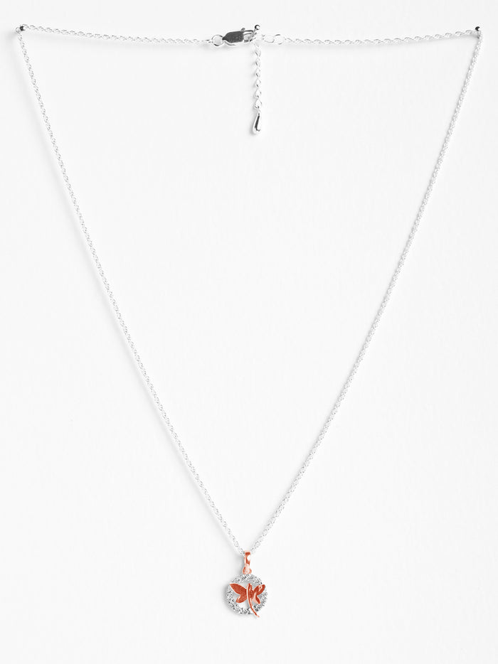 CLARA 925 Sterling Silver Butterfly Pendant Chain Necklace
