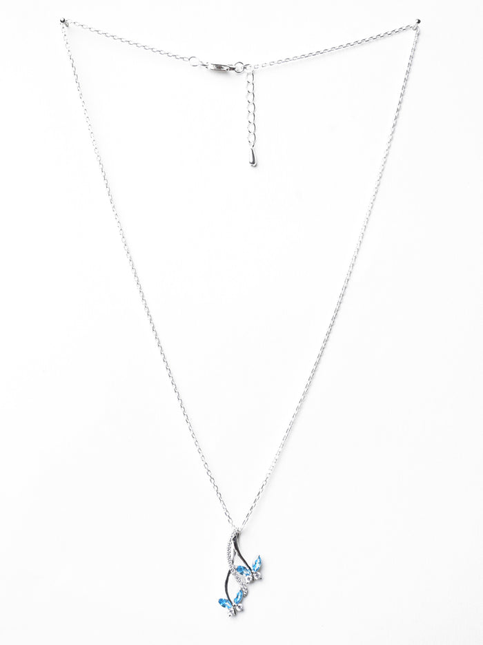 CLARA 925 Sterling Silver Butterfly Pendant Chain Necklace