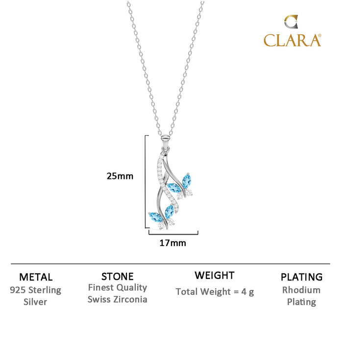 Silver Butterfly Pendant Chain Necklace