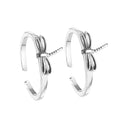 CLARA 925 Sterling Silver Butterfly Toe Rings Pair