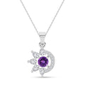 Silver Capri Purple Pendant with Chain