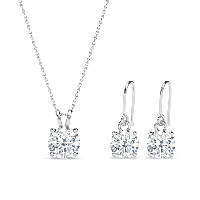 Silver Carla Solitaire Jewellery Set