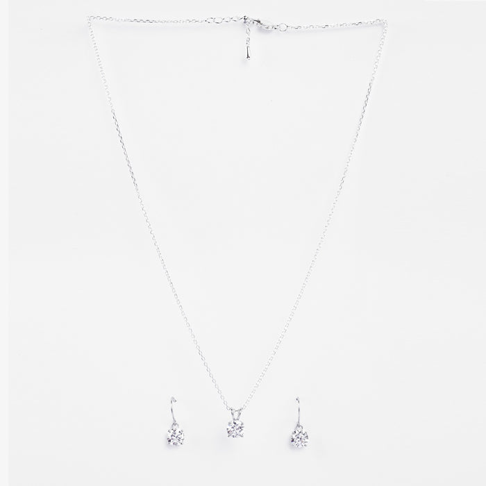 Silver Carla Solitaire Jewellery Set