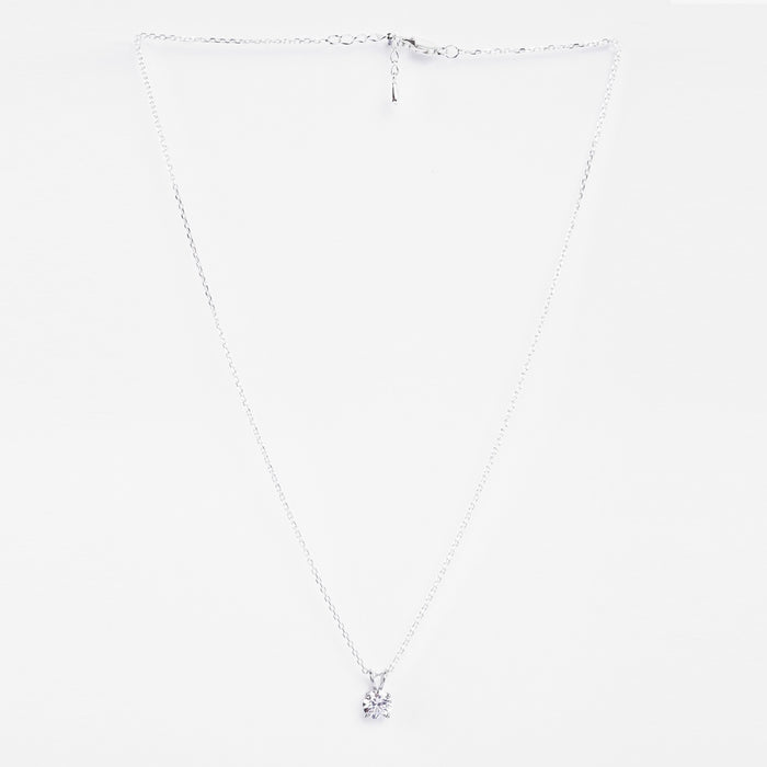 Silver Carla Solitaire Pendant Chain