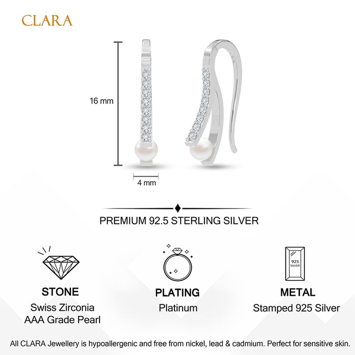Silver Carls Pearl Drop Earrings